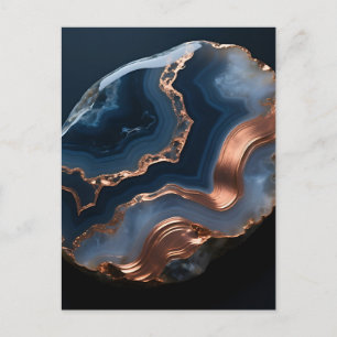 Postal Ágata con bandas de cobre azul cerca
