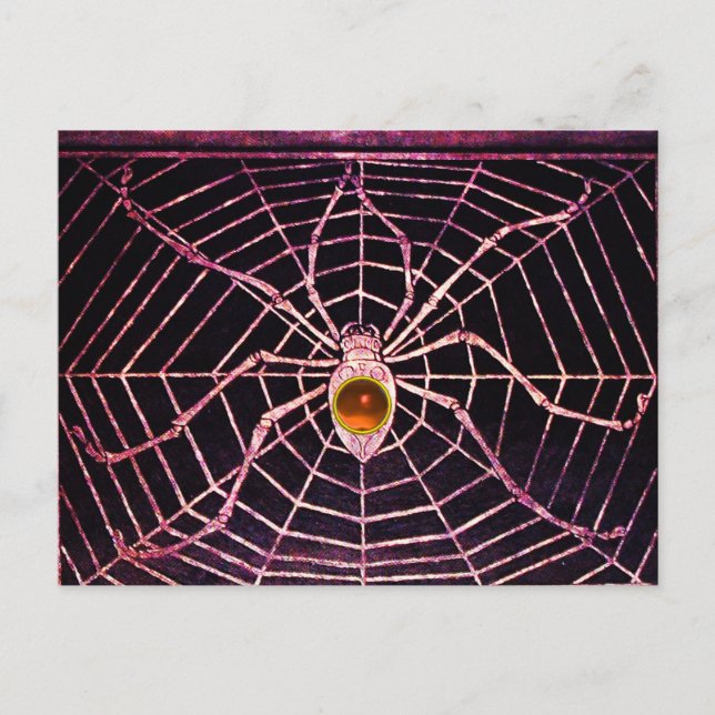 Postal Agate negro, Naranja SPIDER Y WEB (Anverso)