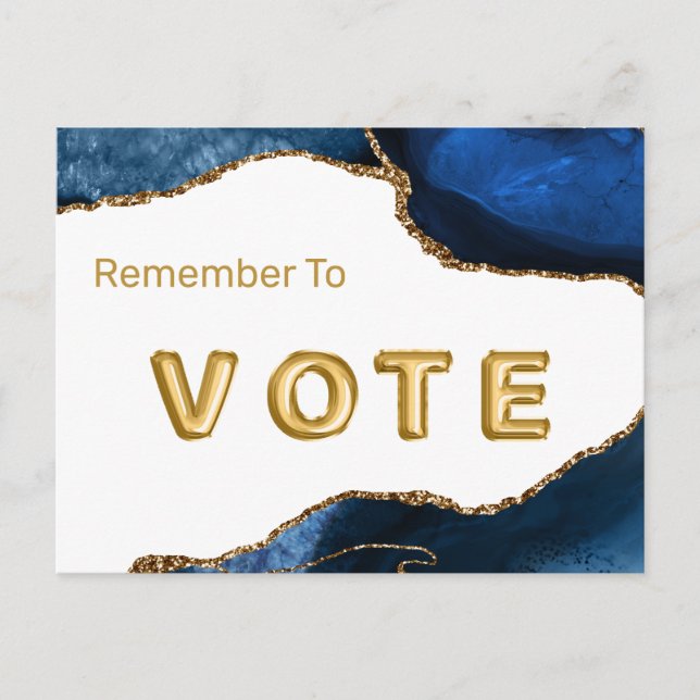 Postal Agate Sapphire with Gold Veins Vote (Anverso)