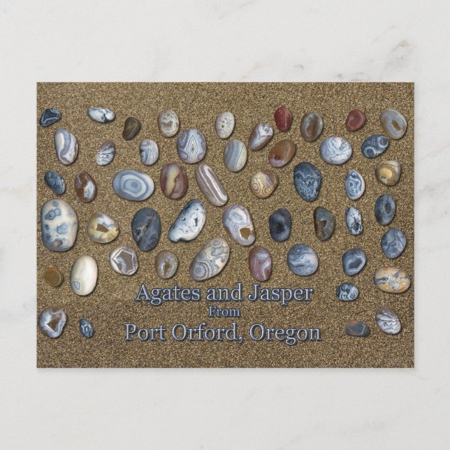 Postal Agates y Jasper desde Port Orford Oregon (Anverso)