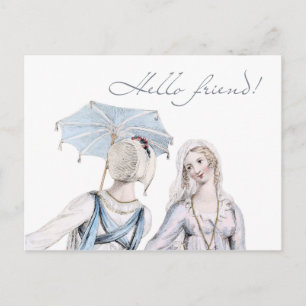 Postal Age of Jane Austen Regency Hello Friend Postcard