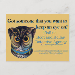 Postal Agencia de detectives de Hoot y Hollar