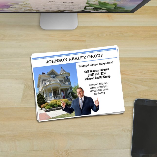 Postal Agencia inmobiliaria Direct Mail Modern Blue Strip (Subido por el creador)