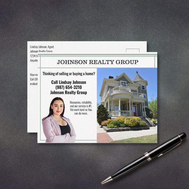 Postal Agencia inmobiliaria Direct Mail Modern Sage Green (Subido por el creador)