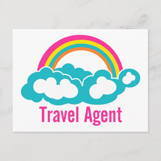 Postal Agente de viajes en la nube arcoiris (Anverso)