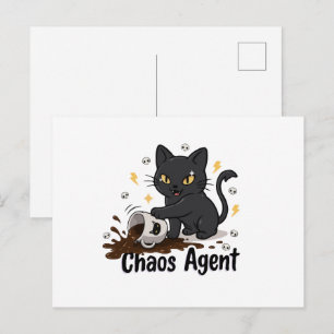 Postal Agente del Caos Gato Negro