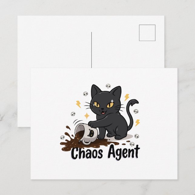 Postal Agente del Caos Gato Negro (Anverso / Reverso)