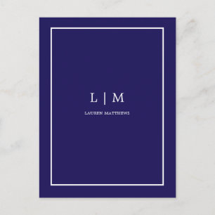 Postal agente inmobiliario azul simple minimalista 