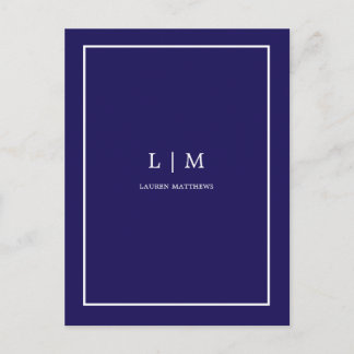 Postal agente inmobiliario azul simple minimalista 