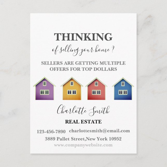 Postal Agente Inmobiliario de Cultivo de Recomendaciones  (Anverso)