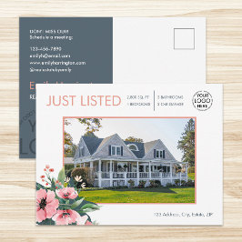 Postal Agente Inmobiliario Gris Blush Bloom Acaba de Ser 