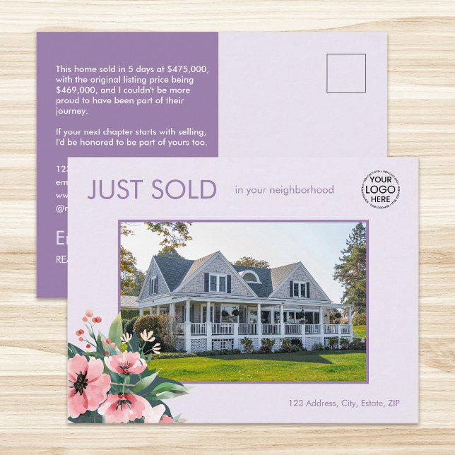 Postal Agente Inmobiliario Mauve acaba de vender Blush Bl (Subido por el creador)