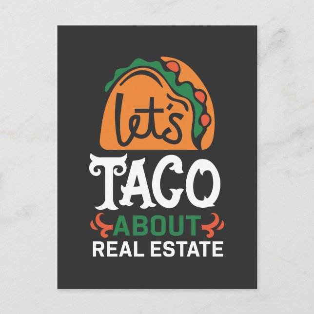 Postal Agente Inmobiliario Taco Lover Cita Comida Mexican (Anverso)