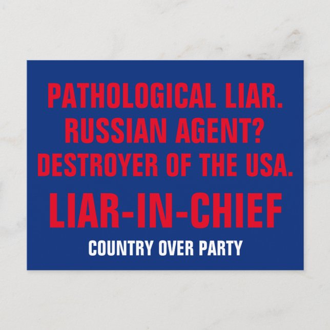 Postal Agente Ruso Patológico Liar-In-Chief (Anverso)