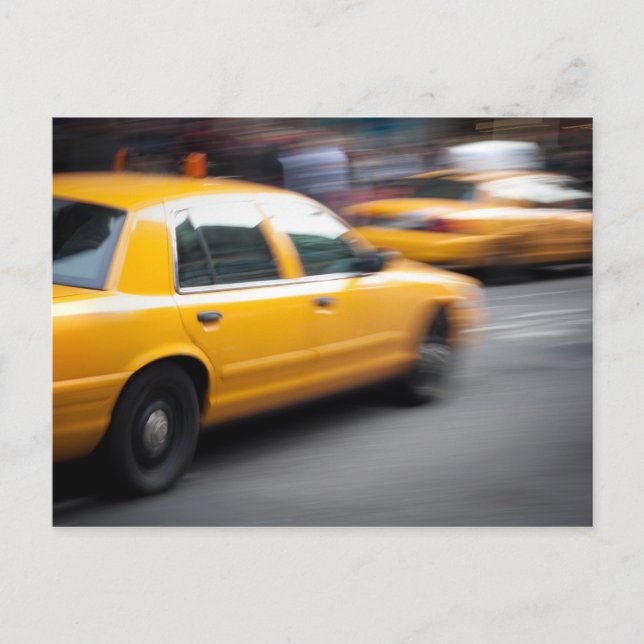 Postal Agilización del taxi en la ciudad de NY amarillo c (Anverso)
