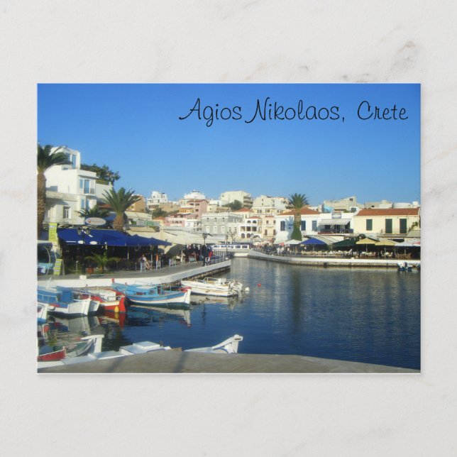 Postal Agios Nikolaos, Creta, Grecia (Anverso)