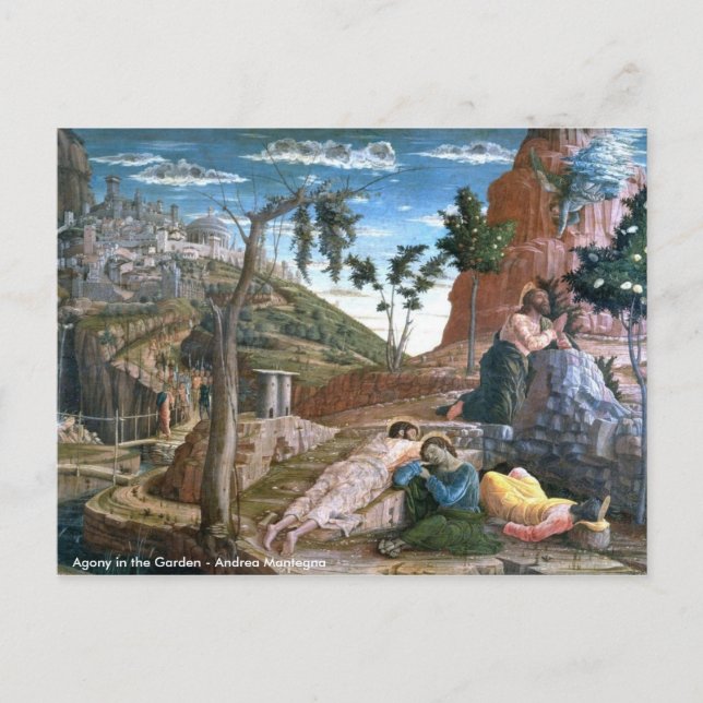 Postal Agonía de Andrea Mantegna en el jardín (Anverso)
