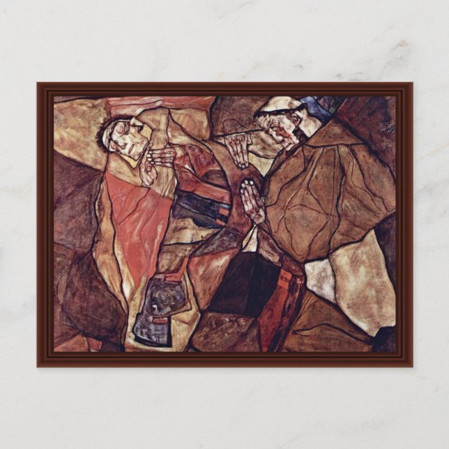 Postal Agonía (La Lucha Por La Muerte) De Schiele Egon (Anverso)