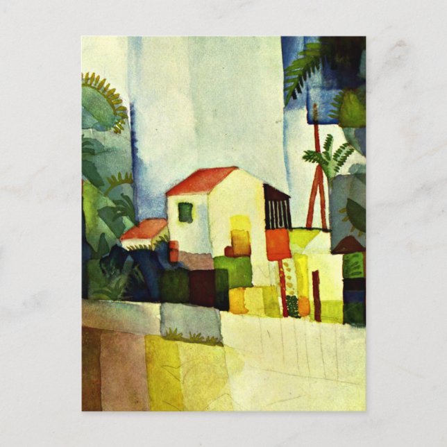 Postal Agosto Arte Macke: Casa Brillante (Anverso)