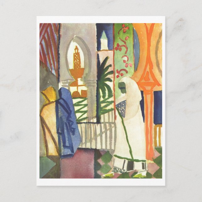 Postal Agosto Macke - En el templo resuena 1910-1914 (Anverso)