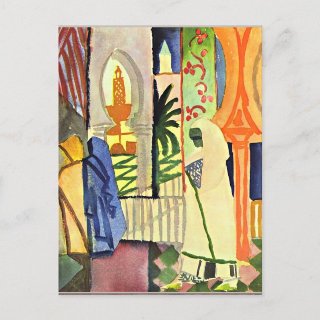 Postal Agosto Obra artística de Macke, en la Sala del Tem (Anverso)