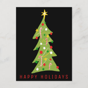 Postal Agradable árbol de Navidad Simple Navidad