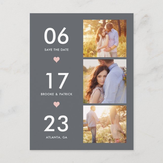 Postal Agradable Fecha EDITABLE COLOR Guardar Fecha Postc (Anverso)