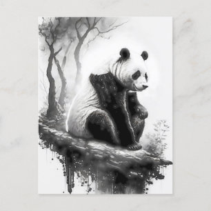 Postal Agradable, guapo, amable oso Panda