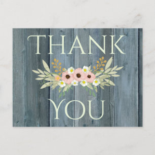 Postal Agradable Rústica Verde Gracias