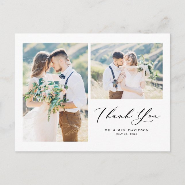 Postal Agradable Script Negro Dos Collages de fotos Graci (Anverso)