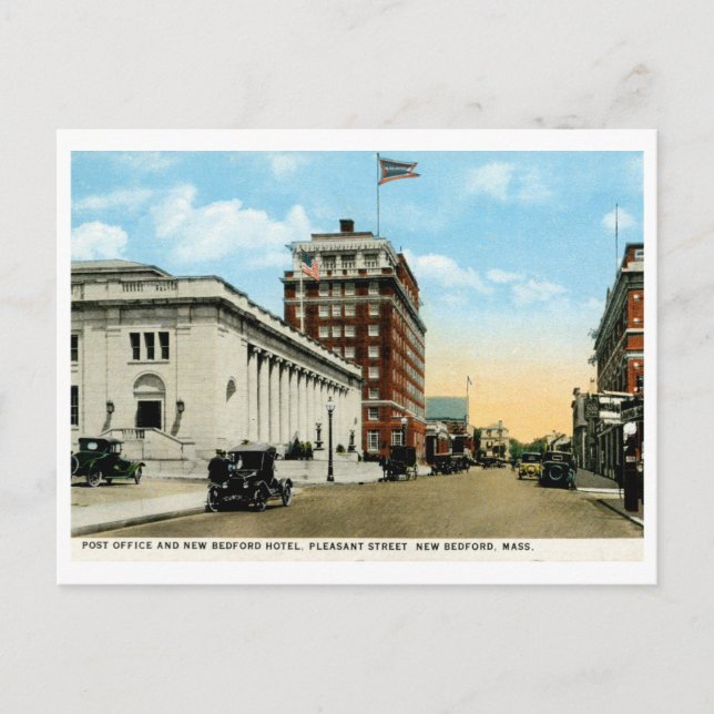 Postal Agradable St., New Bedford, MAMÁES Vintage (Anverso)