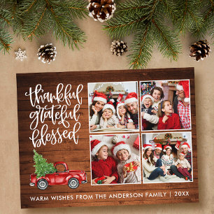 Postal Agradecido Agradecida Bendita Camioneta de Madera 