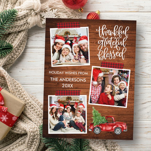 Postal Agradecido Agradecida Bendito Cinta de Plaid de Ca (Customize to change your personalized text size or text style.)