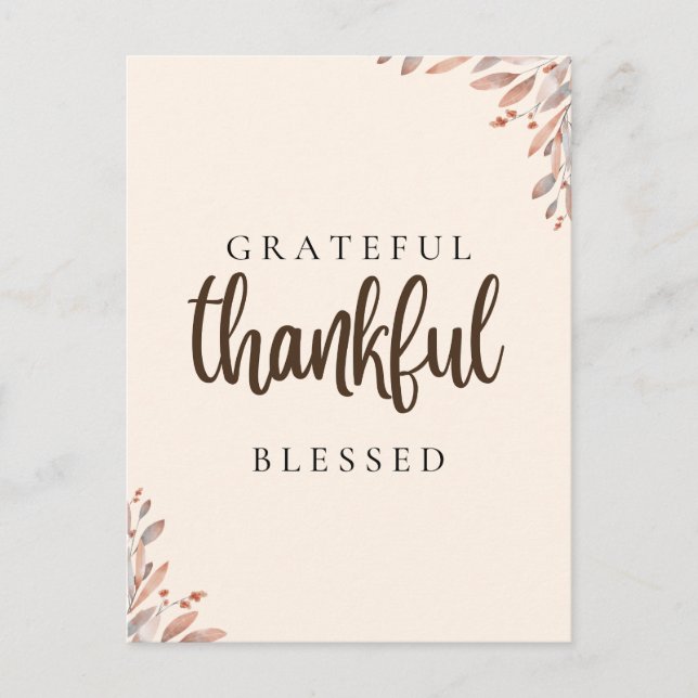 Postal Agradecido gracias a la bendición botánica (Anverso)