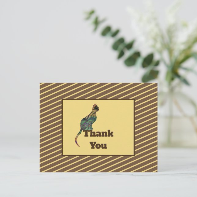 Postal Agradecimiento a Cat Sitter Mosaic Kitten Gracias (Anverso de pie)