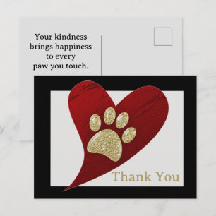 Postal Agradecimiento a Cuidador de Mascotas Huella de Pa