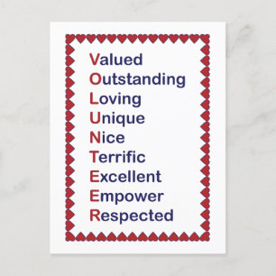 Postal Agradecimiento a Voluntarios Corazones Rojos Blanc