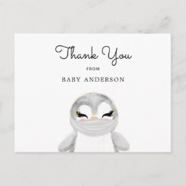 Postal Agradecimiento al pingüino en la máscara de Baby S
