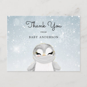 Postal Agradecimiento al pingüino en la máscara de Baby S