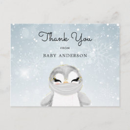 Postal Agradecimiento al pingüino en la máscara de Baby S