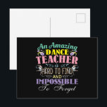 Postal Agradecimiento al profesor de ballet - Cita asombr<br><div class="desc">Una cita increíble de un profesor de baile es difícil de encontrar e imposible de olvidar con flores y bailarinas para hacer que cualquier instructor se sienta apreciado. > Obra de arte floral y delicadas bailarinas de ballet rodean el dicho colorido.  > ¡Personalízalo! Agrega nombre,  foto o texto personalizado.</div>