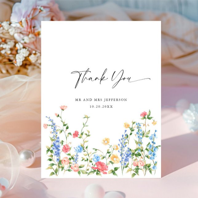 Postal Agradecimiento Boho de Flor Silvestre de Prado en  (Subido por el creador)