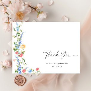 Postal Agradecimiento Boho Flor Silvestre de Pradera en A