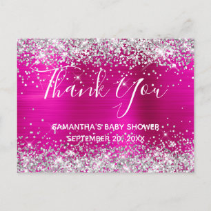 Postal Agradecimiento Cumpleaños Baby Shower Purpurina Pl