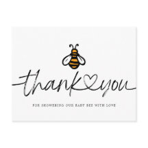 Agradecimiento de Baby Shower de Abeja de Miel Mod