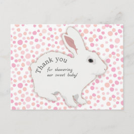 Postal Agradecimiento de Baby Shower de Conejo con Lunare
