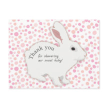 Agradecimiento de Baby Shower de Conejo con Lunare