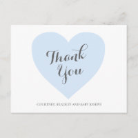 Agradecimiento de Baby Shower de Niño Corazón Azul