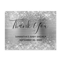 Agradecimiento de Baby Shower de Papel de Plata Br