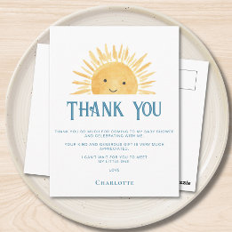 Postal Agradecimiento de Baby Shower Soleado